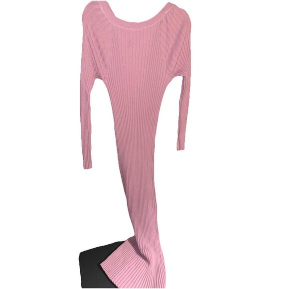 FREE PEOPLE FP Beach Pink Walk About Maxi Dress Women’s Size LARGE Ribbed Knit - Picture 12 of 15